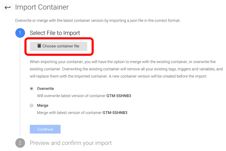 GTM Import JSON File GTM Import JSON File
