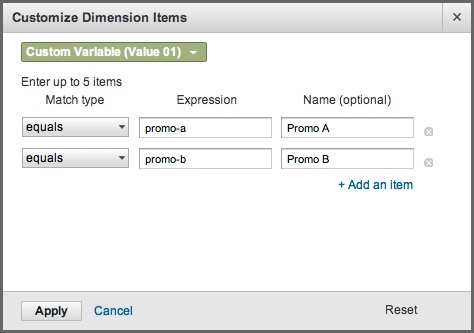 Goal Flow Customize Dimension feature