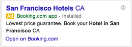 New app promotion ad features from Google AdWords