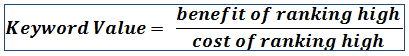 Keyword Value simplified equation