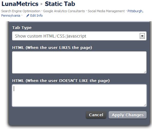 LunaMetrics Static Tab