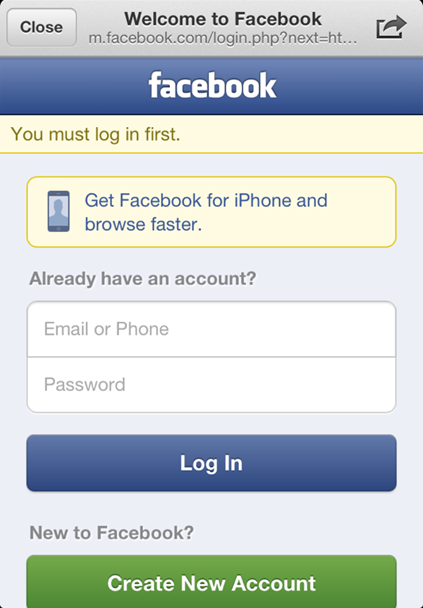 Facebook-Mobile-Login