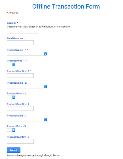 Offline Transaction Google Form Offline Transaction Google Form