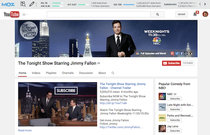 Jimmy Fallon on YouTube