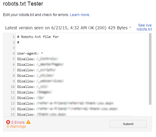 Robots.txt Tester Robots.txt Tester