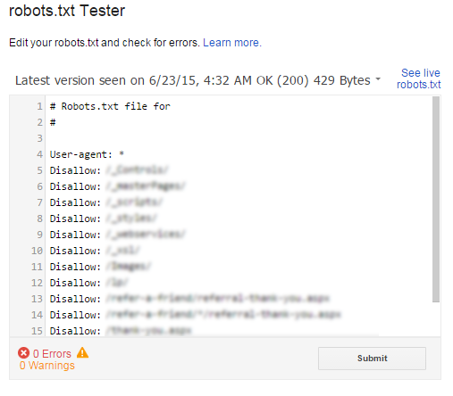 Robots.txt Tester