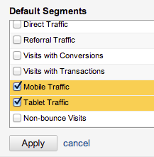 Google Analytics mobile-related Advanced Segments