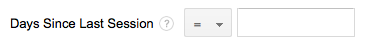 Days Since Last Session in Advanced Segments