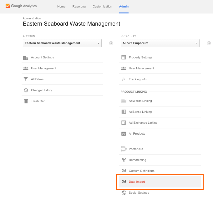 Data Import Option