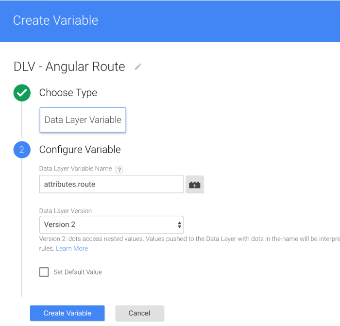 GTM Variable for Angular Route