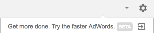 AdWords Next Beta Menu Link