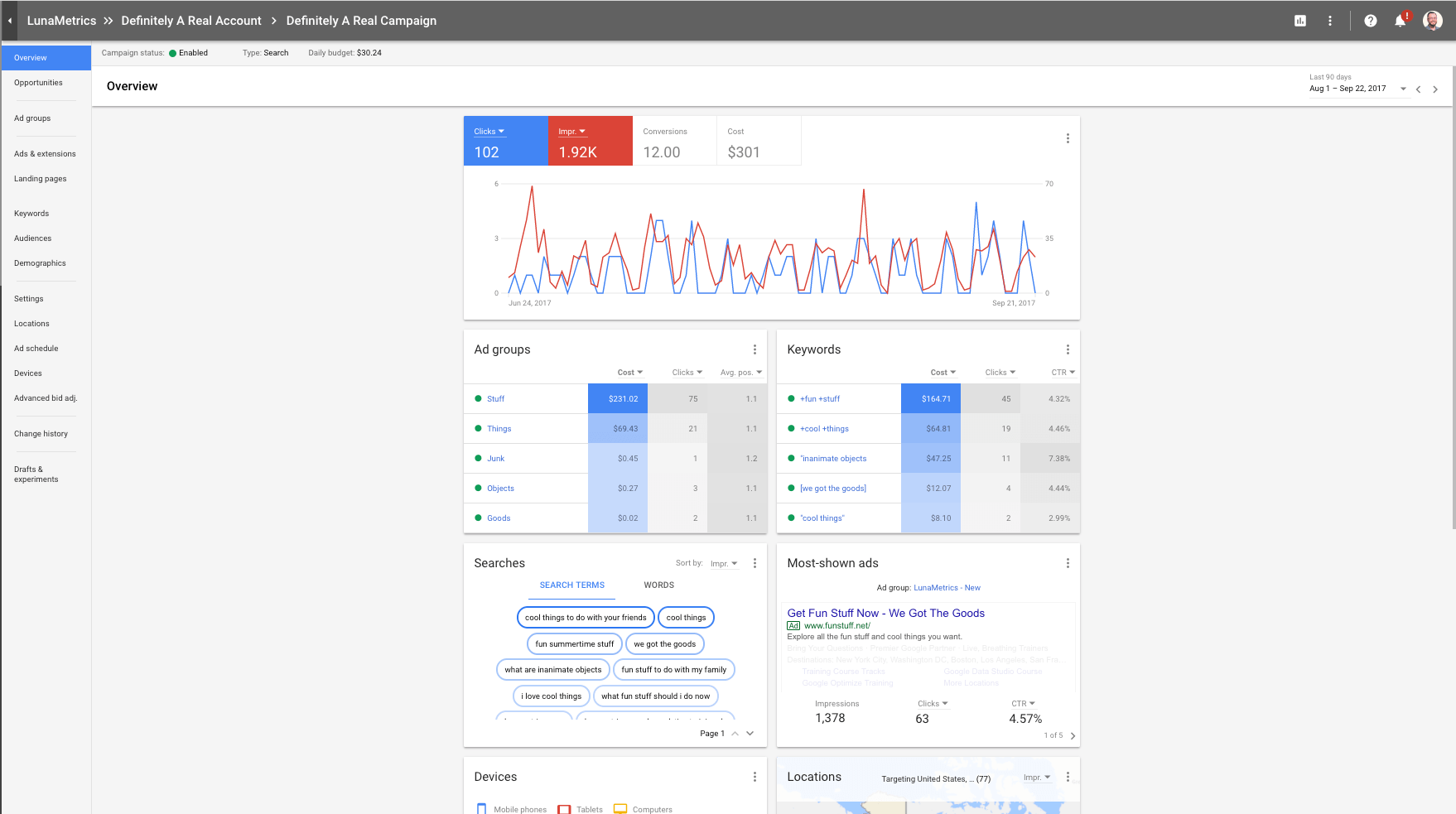 Google AdWords Next Campaign Overview Reports