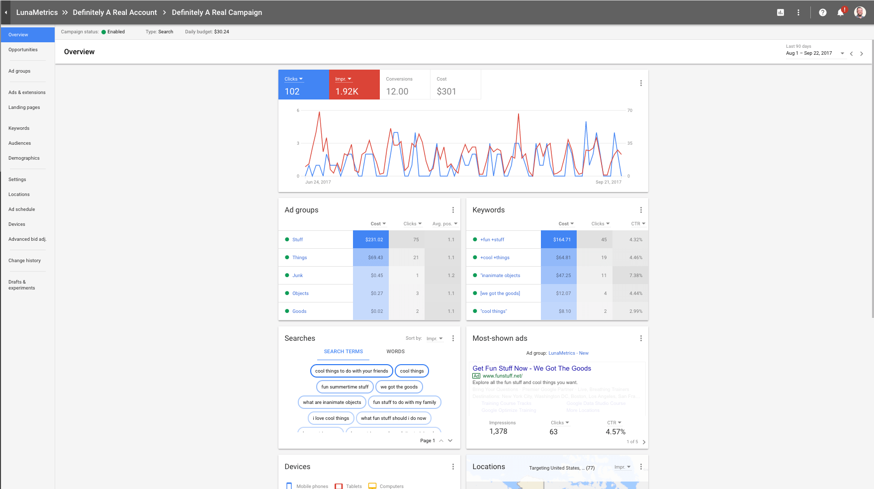 Google AdWords Next Campaign Overview Reports Google AdWords Next Campaign Overview Reports