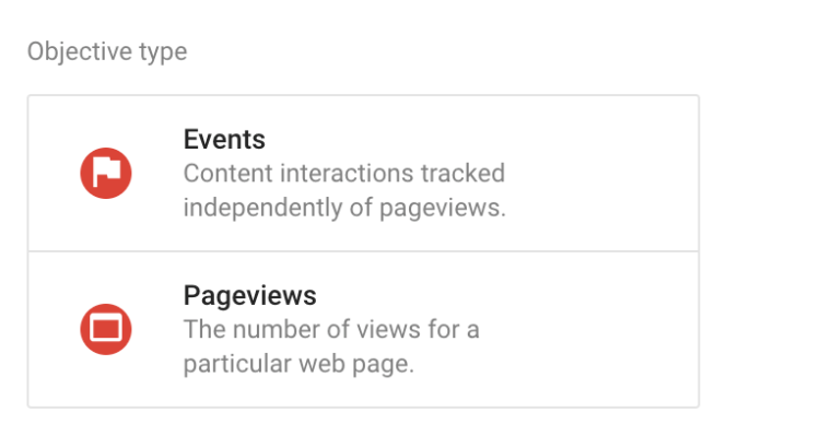 Overview of Custom Objectives in Google Optimize - events and pageviews Overview of Custom Objectives in Google Optimize - events and pageviews