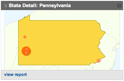 Map Overlay drilled down to Pennsylvania