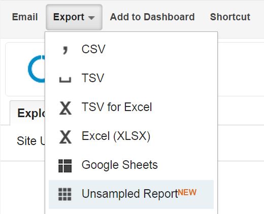 Unsampled Report Export Feature