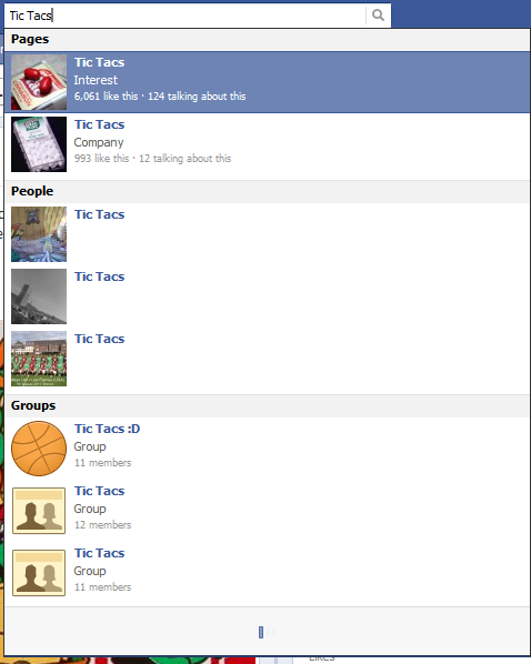 Tic-tac-facebook-search