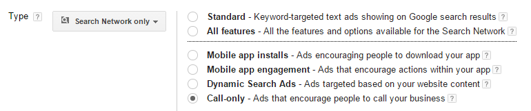 adwords call-only campaign