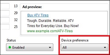 adwords editor 10.0 ad preference