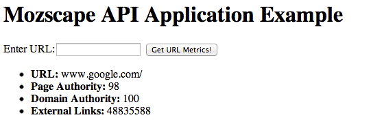 URL Metrics for Google URL Metrics for Google