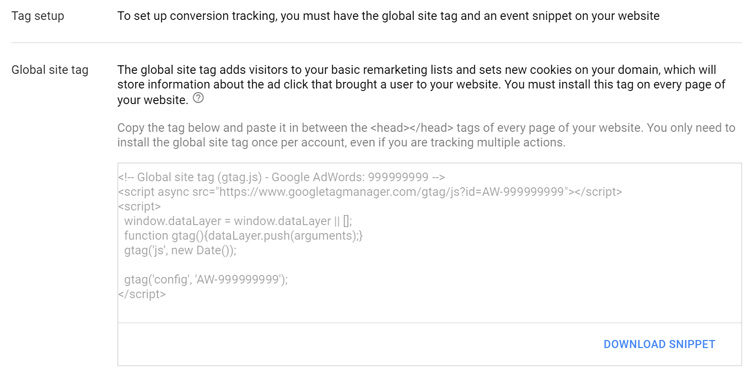 AdWords GTAG Instructions