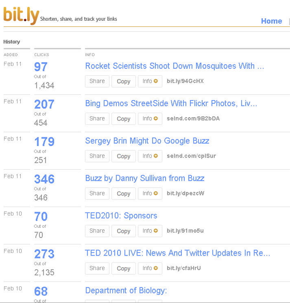 bitly screen shots