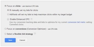 conversion bid metric setting