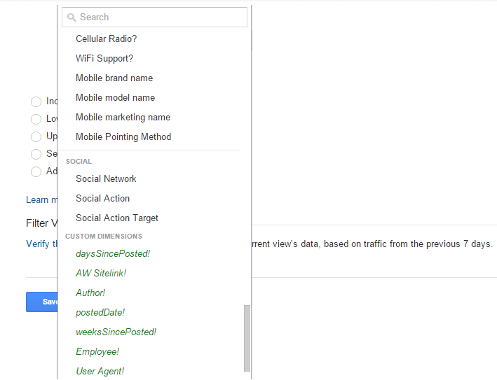 Filtering with Custom Dimension Filtering with Custom Dimension