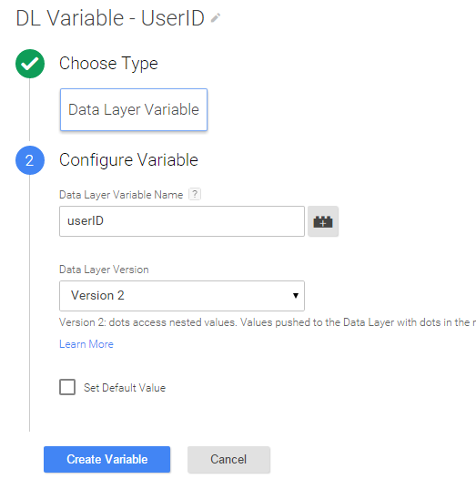 data layer variable for User-ID data layer variable for User-ID