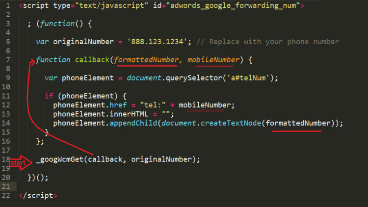 google forwarding number callback