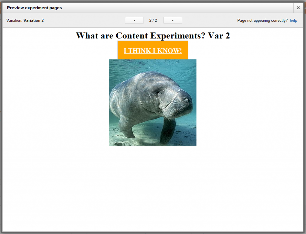 Google Analytics Content Experiments Screen 15 Google Analytics Content Experiments Screen 15