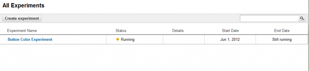 Google Analytics Content Experiments Screen 16 Google Analytics Content Experiments Screen 16