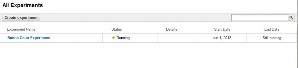 Google Analytics Content Experiments Screen 16