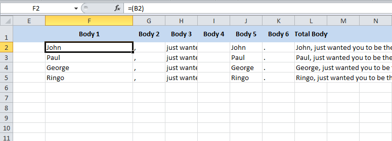 Using Excel to create pitch letters