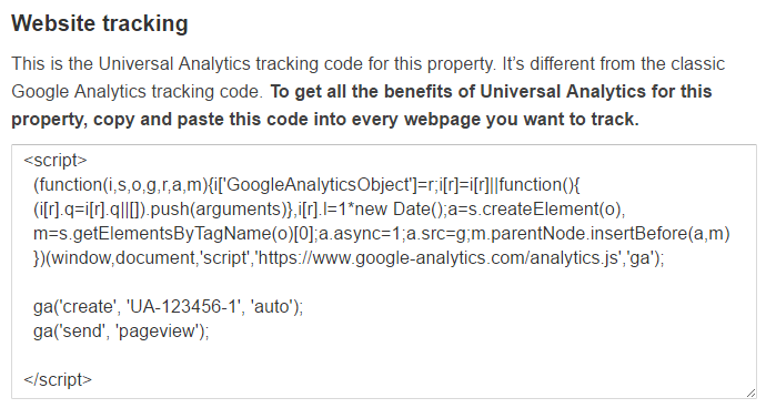 Google Analytics Tracking Code Google Analytics Tracking Code