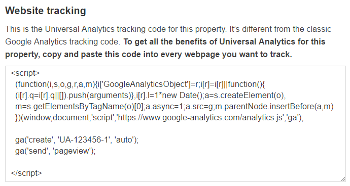 Google Analytics Tracking Code