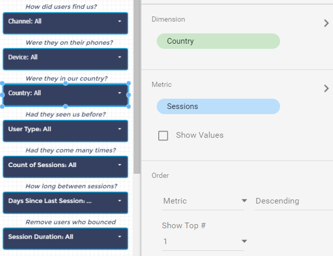 Data Studio Filter Controls