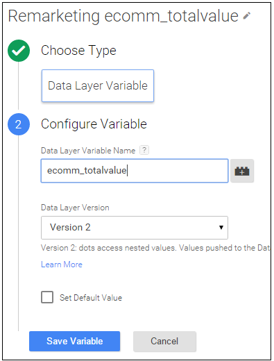 remarketing data layer variable remarketing data layer variable