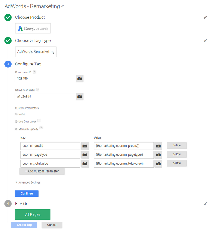 remarketing tag in GTM