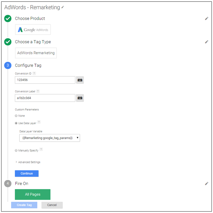 remarketing tag in GTM remarketing tag in GTM
