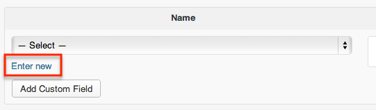 enter new custom field
