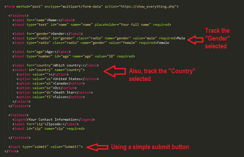Example Form for Tracking in Google Tag Manager Example Form for Tracking in Google Tag Manager