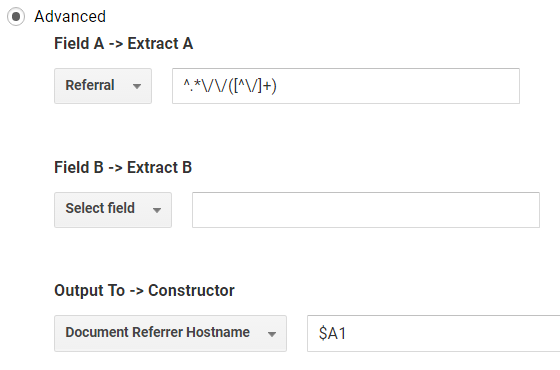 Google Analytics Filter Referrer Hostname