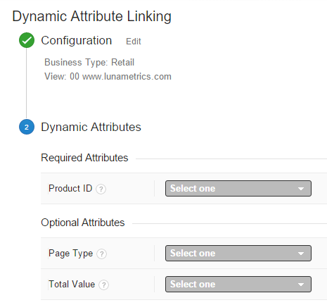 google analytics dynamic remarketing attributes