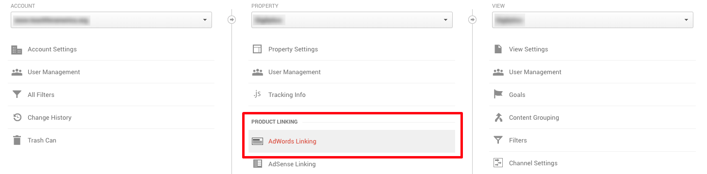 google analytics product linking google analytics product linking