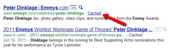 Google Cached Link