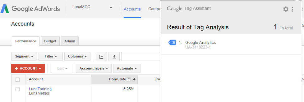 Google Tag Assistant on Google AdWords Google Tag Assistant on Google AdWords