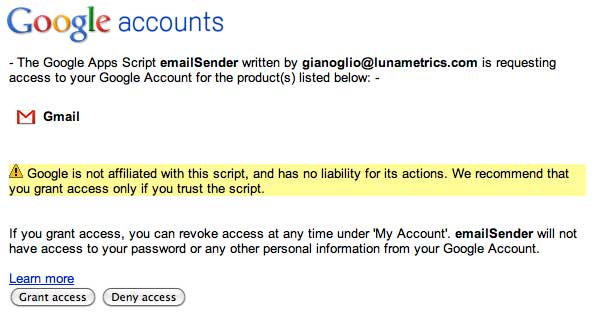Grant Access - Google Apps Script Grant Access - Google Apps Script