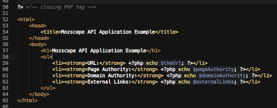 displaying url metrics to the browser