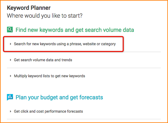 keyword planner intro